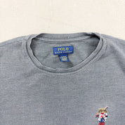 F- Vintage Polo Ralph Lauren Embroidered Bear Thermal Waffle Long Sleeve Tee