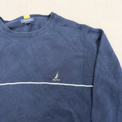 F- Vintage Nautica Embroidered Logo Knit Sweater