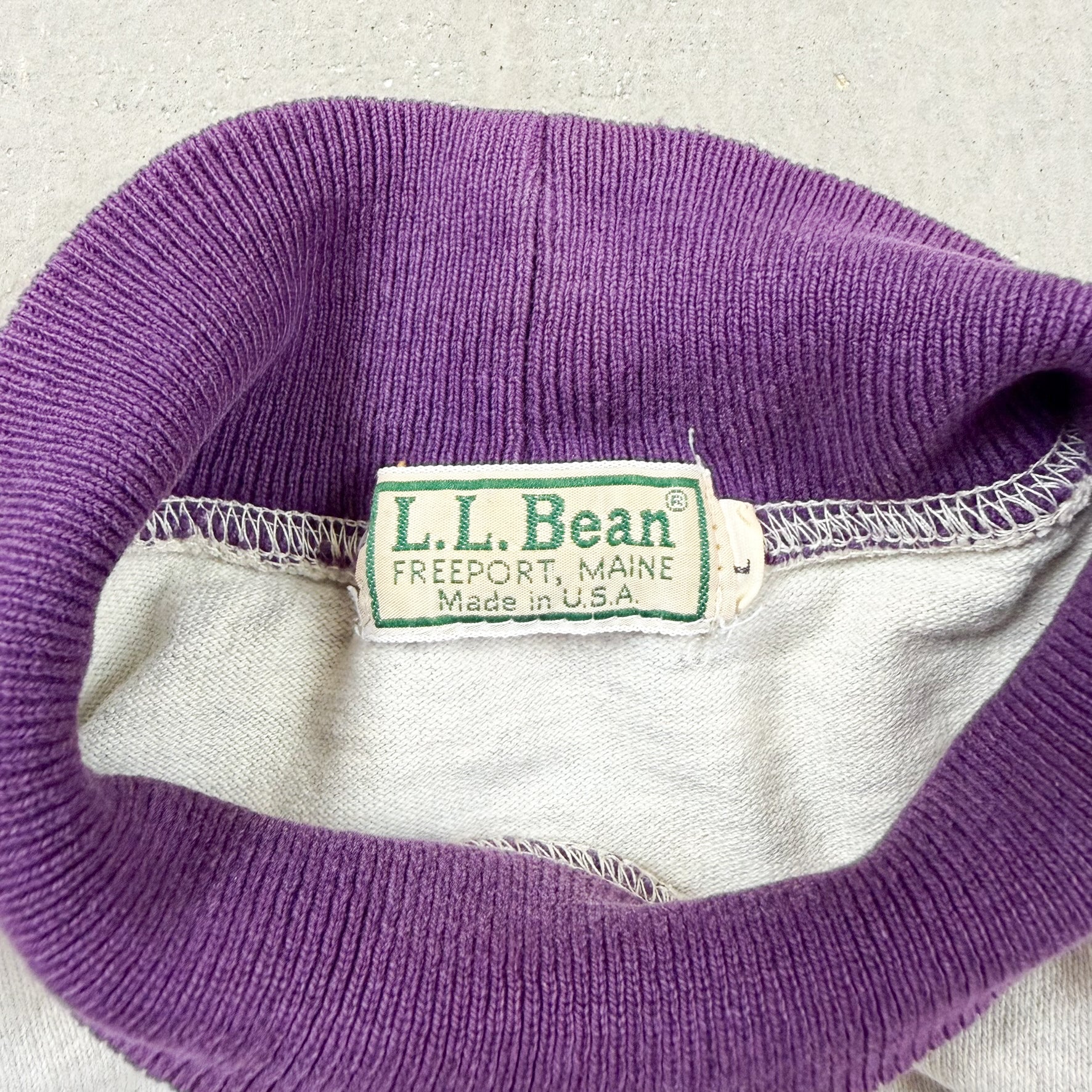 F- Vintage LL Bean Made In USA Long Sleeve Turtle Neck Style Tee