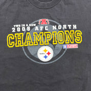 F- '08 Pittsburgh Steelers AFC North Champs 2 In A Row NFL Long Sleeve Tee