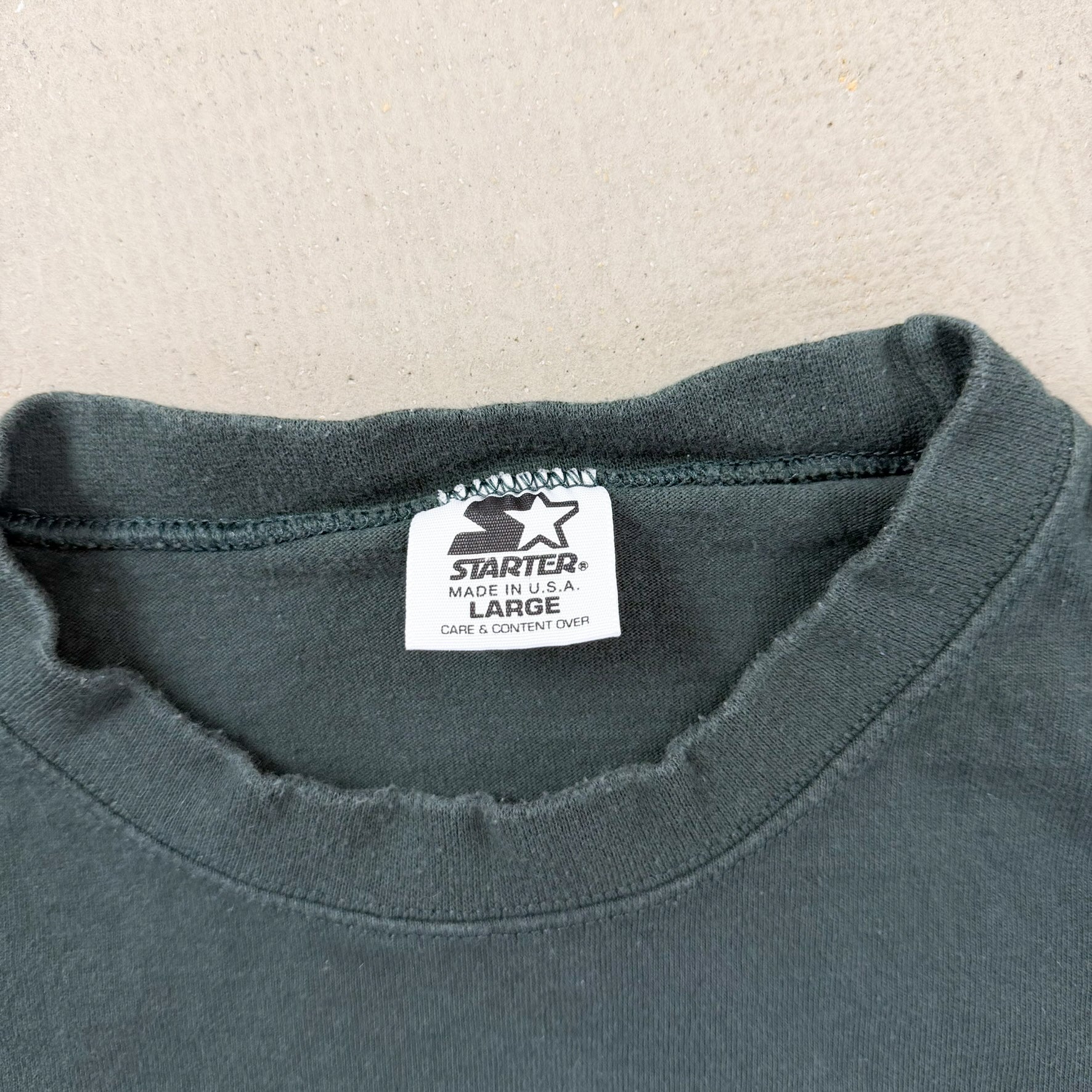 F- Vintage Green Bay Packers NFL Starter Text Made In USA Long Sleeve Tee