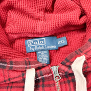 F- Vintage Polo Ralph Lauren Plaid Zip Up Hoodie