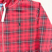 F- Vintage Polo Ralph Lauren Plaid Zip Up Hoodie