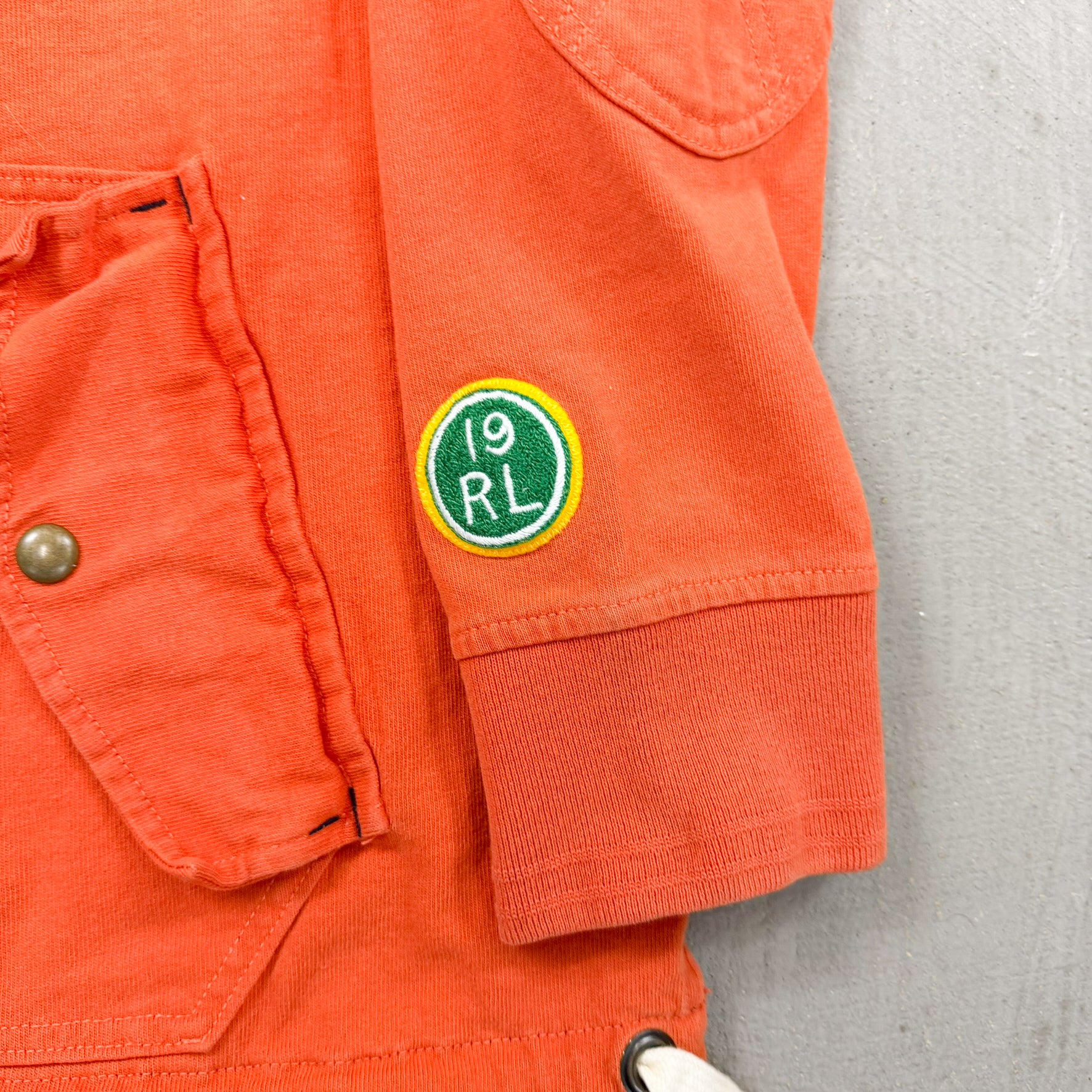 F- Vintage Polo Ralph Lauren Ski Patrol Hooded Rugby Shirt