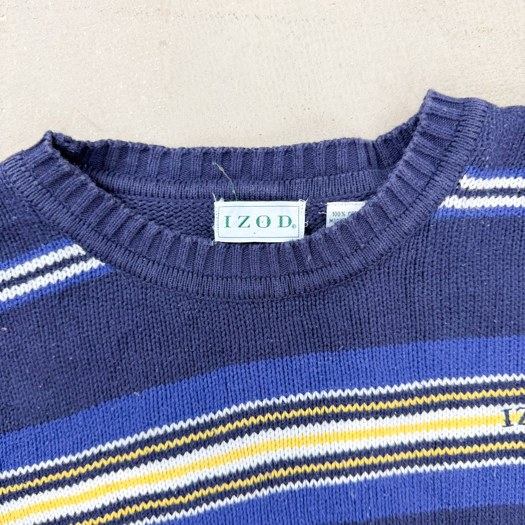 F- Vintage Izod Stripped Knit Sweater