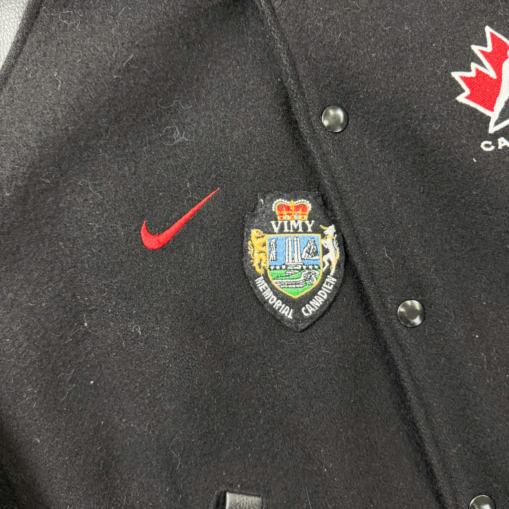 F- Vintage Hockey Canada Nike Snap Button Varsity Jacket