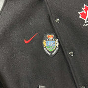 F- Vintage Hockey Canada Nike Snap Button Varsity Jacket