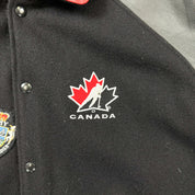 F- Vintage Hockey Canada Nike Snap Button Varsity Jacket