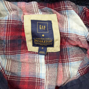 F- Vintage Gap & Pendleton Plaid Lined Zip Up Cargo Jacket
