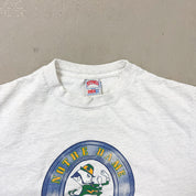 F- Vintage Notre Dame Fightin' Irish Logo & Text Made In USA Single Stitch Tee