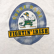 F- Vintage Notre Dame Fightin' Irish Logo & Text Made In USA Single Stitch Tee