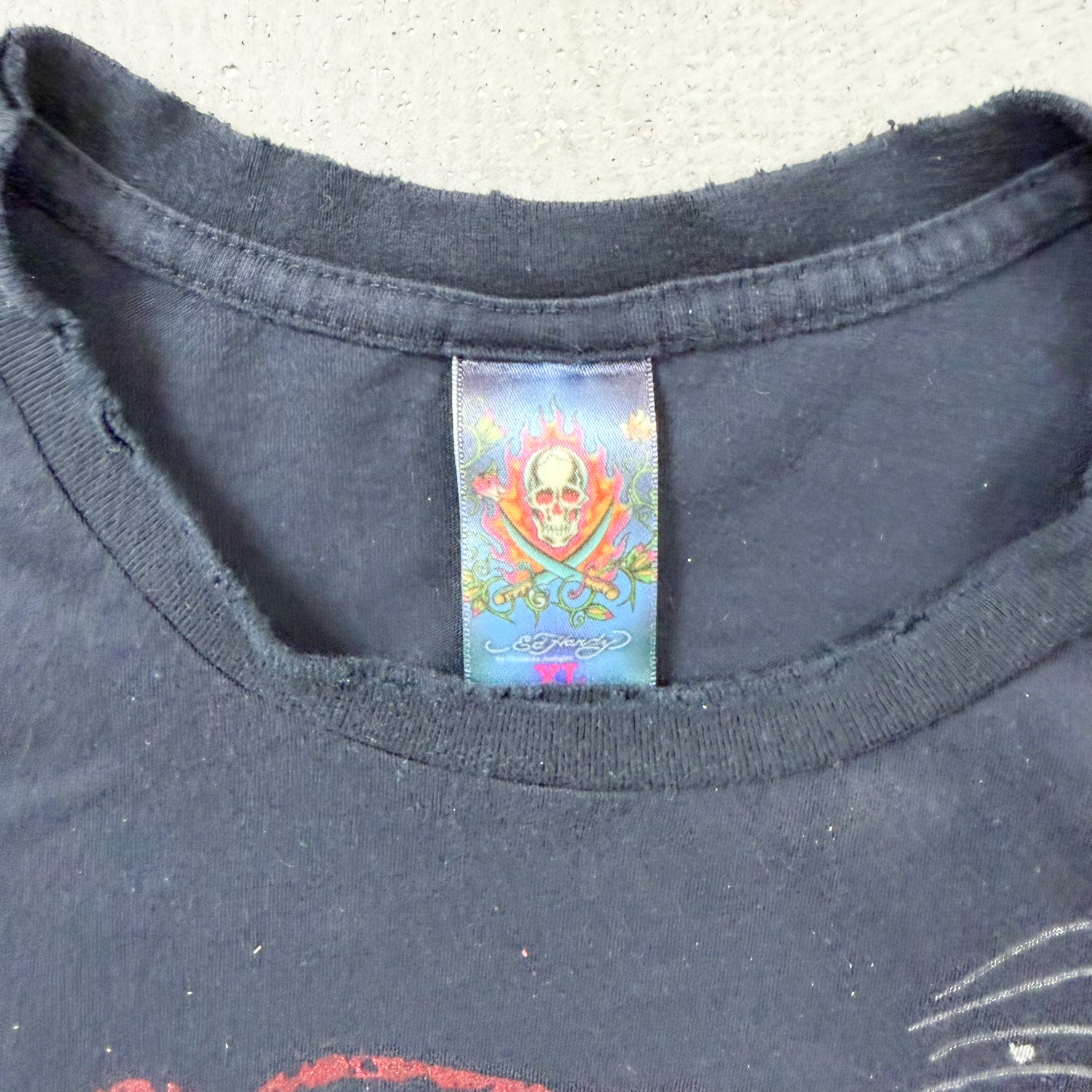 F- Vintage Ed Hardy Oni Mask & Snake Graphic Made In USA Tee