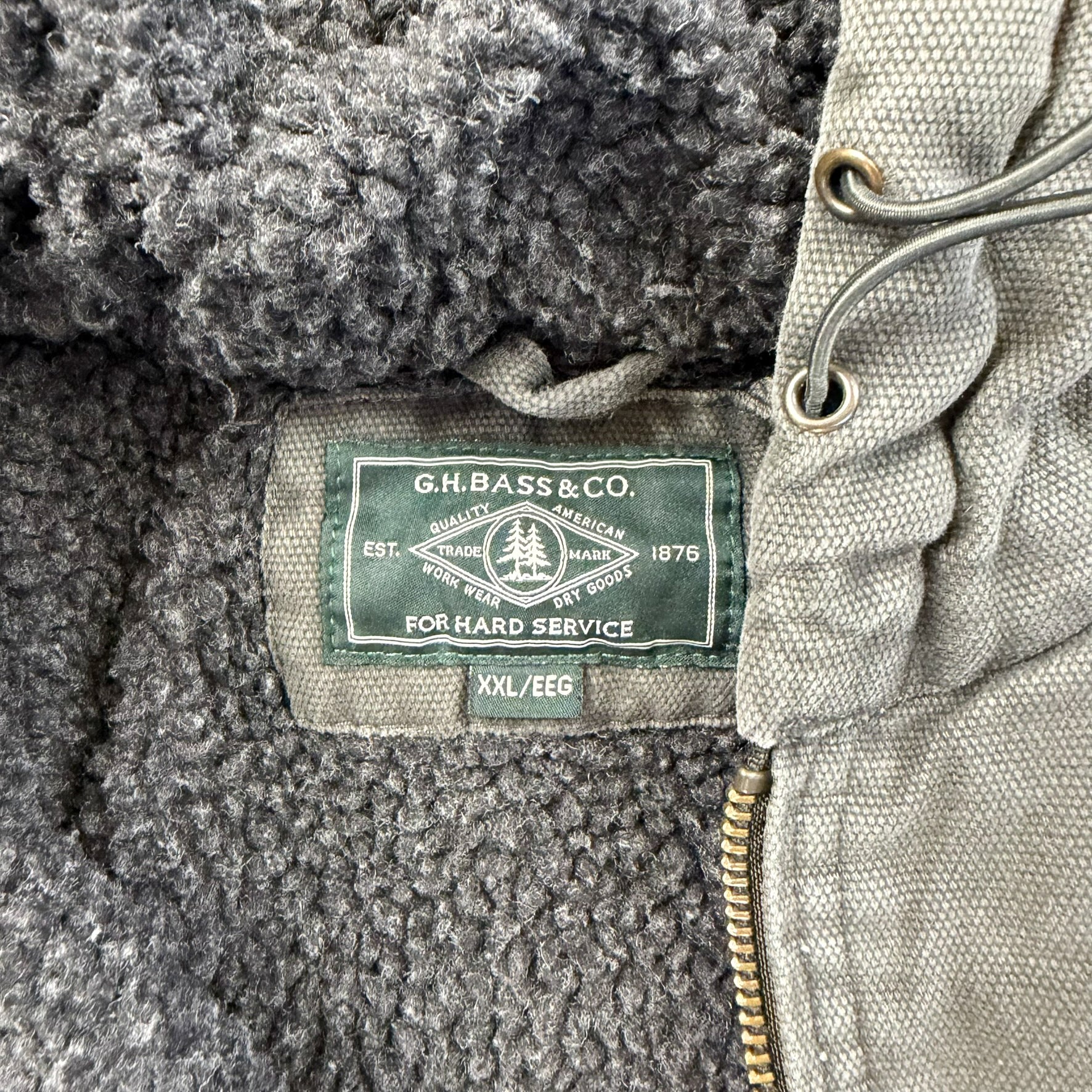 F- Vintage GH Bass & Co. Sherpa Lined Zip Up Winter Jacket