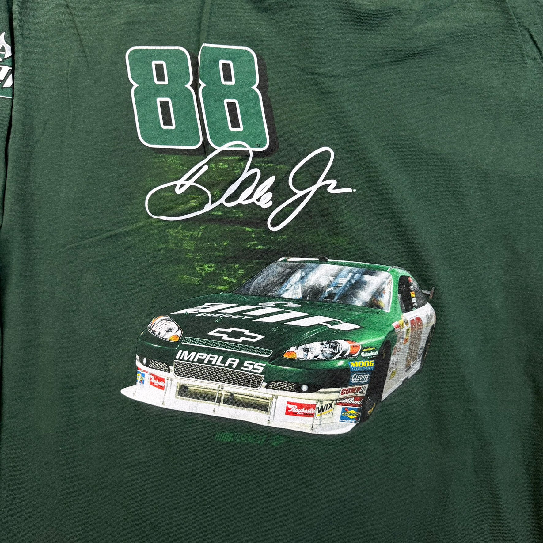 F- Vintage Nascar Dale Earnhardt Jr Graphic Picture Long Sleeve Tee