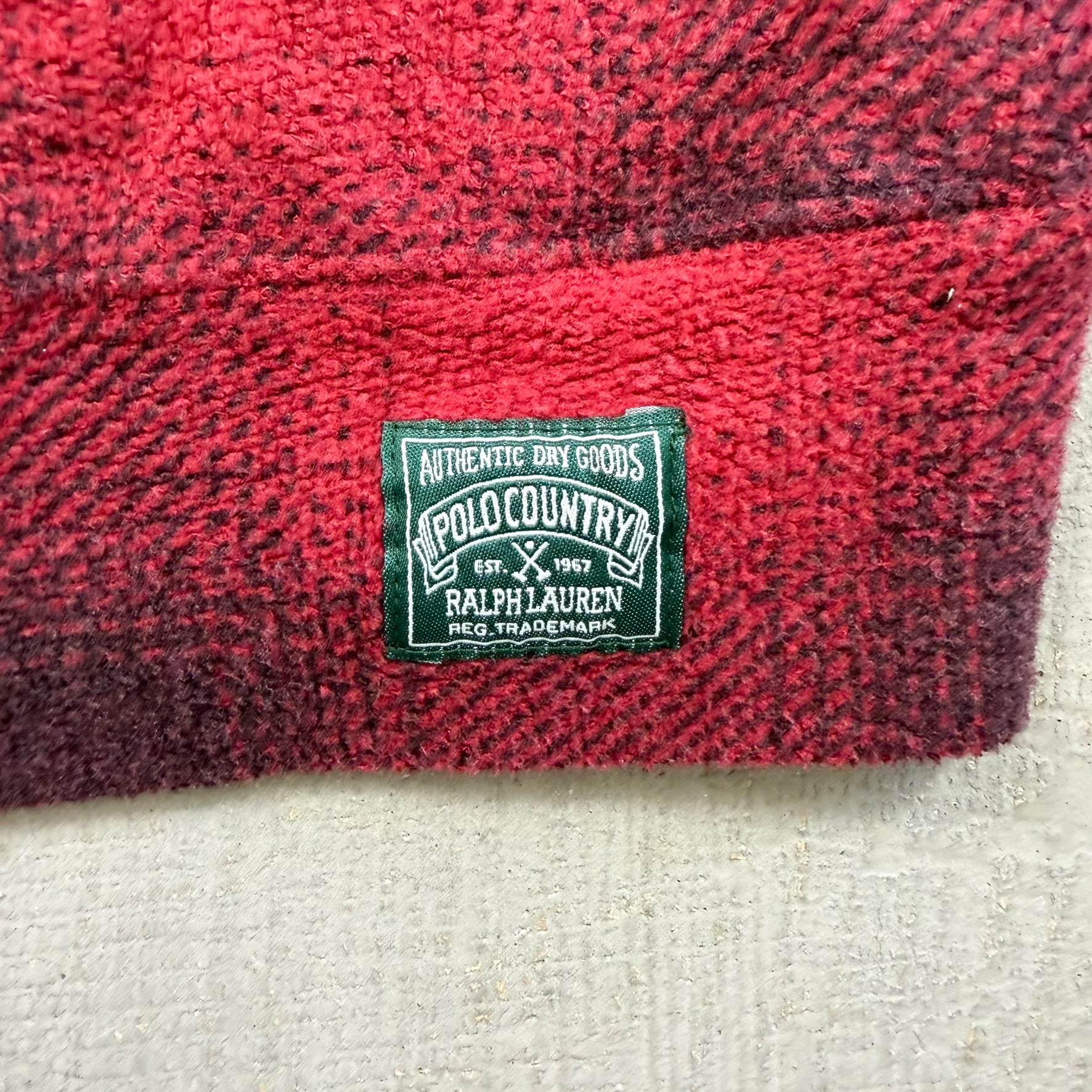 F- Vintage Ralph Lauren Polo Country Plaid Fleece Hoodie