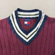F- Vintage Tommy Hilfiger V-neck Style Knit Sweater