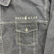 F- Vintage Rocawear Denim Big & Tall Embroidered Text Denim Jacket