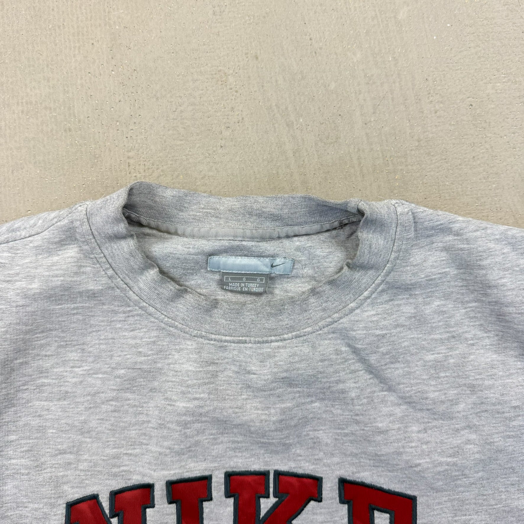F- Vintage '00 Nike Embroidered Text Grey Crewneck