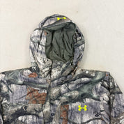 F- Under Armor Mossy Oak Treestand Camo Zip Up Winter Jacket