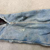 F- Vintage 80s Levi's Blanket Lined Made In USA Denim Jacket