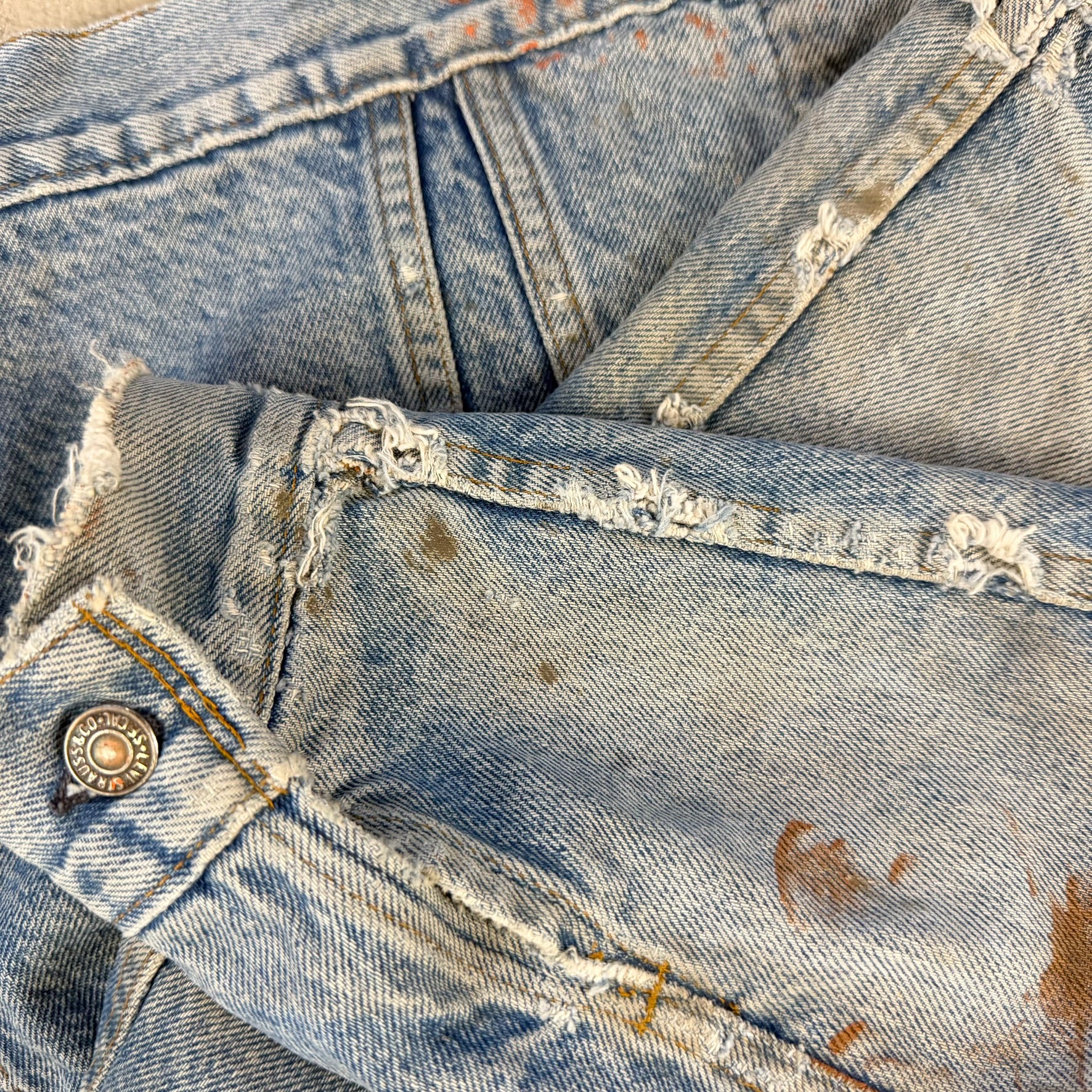 F- Vintage 80s Levi's Blanket Lined Made In USA Denim Jacket