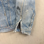 F- Vintage 80s Levi's Blanket Lined Made In USA Denim Jacket