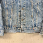 F- Vintage 80s Levi's Blanket Lined Made In USA Denim Jacket