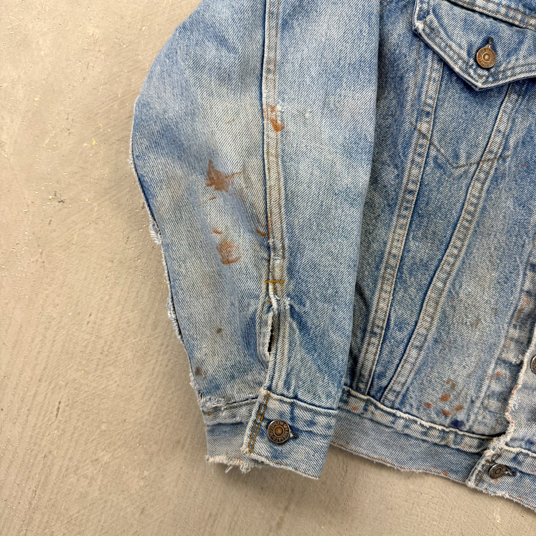 F- Vintage 80s Levi's Blanket Lined Made In USA Denim Jacket