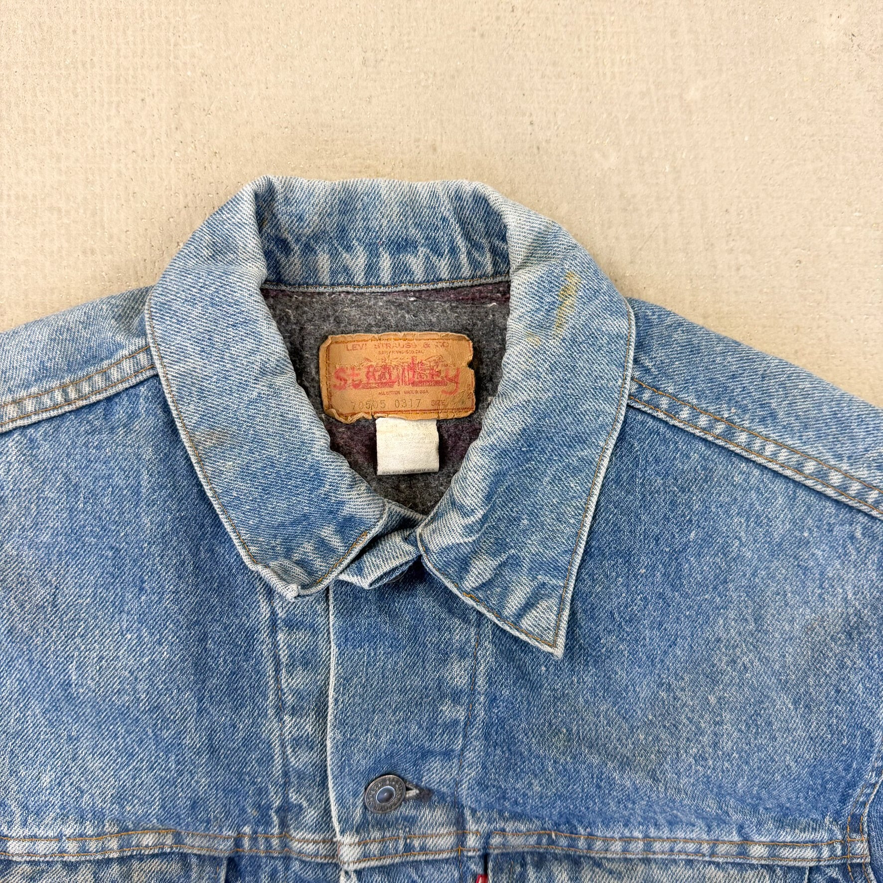 F- Vintage 80s Levi's Blanket Lined Made In USA Denim Jacket
