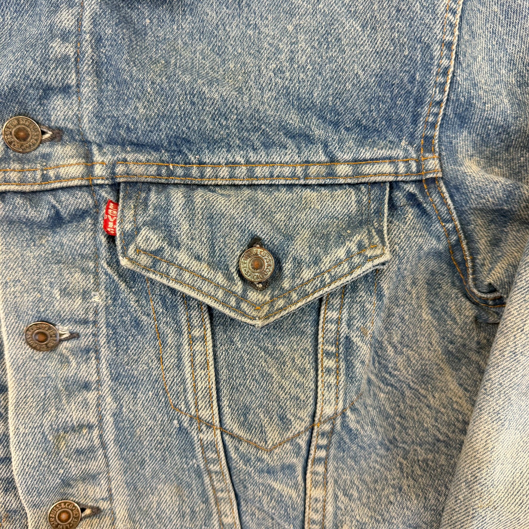 F- Vintage 80s Levi's Blanket Lined Made In USA Denim Jacket