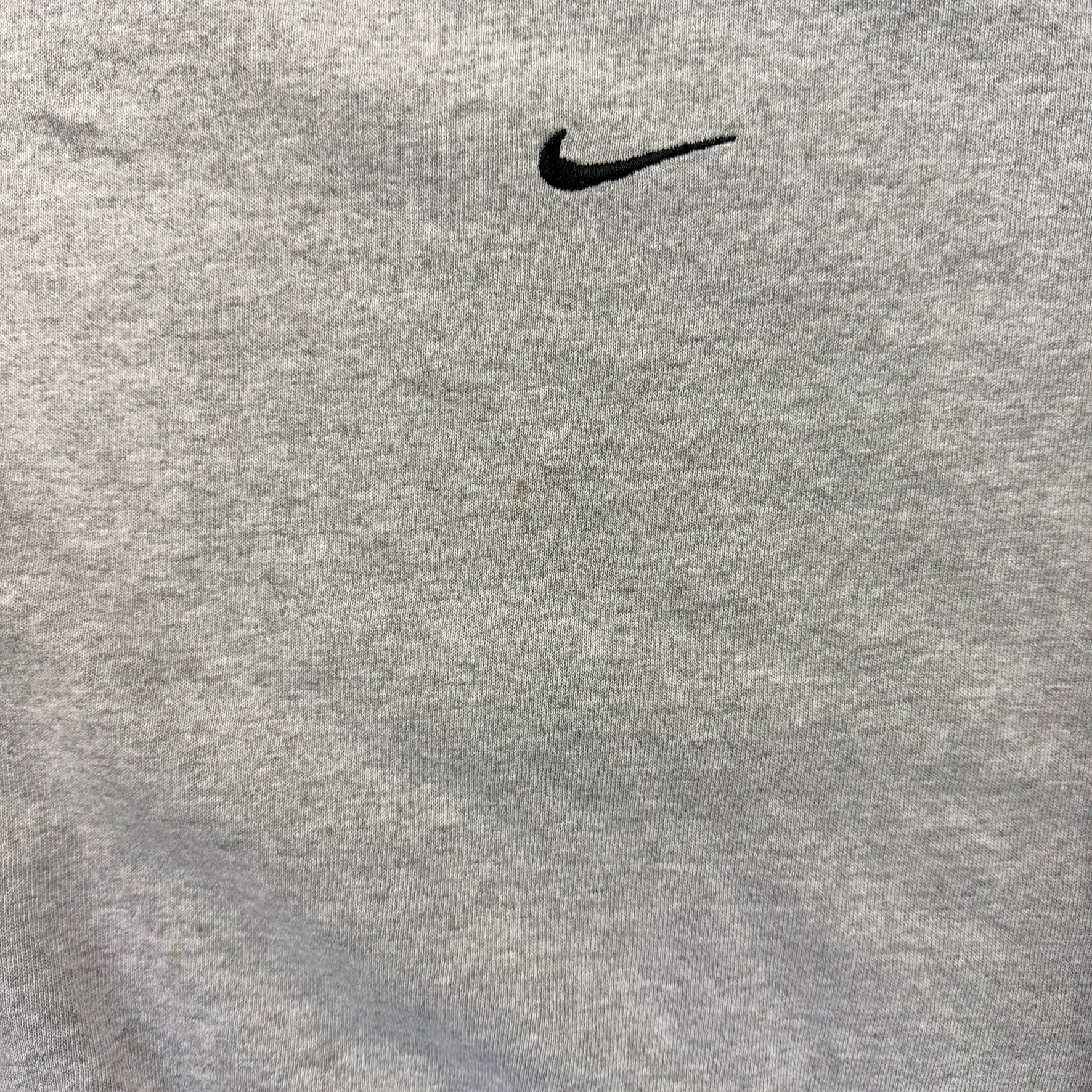 F- Vintage 90s Nike Embroidered Swoosh Made In USA Grey Crewneck