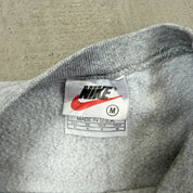 F- Vintage 90s Nike Embroidered Swoosh Made In USA Grey Crewneck