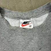 F- Vintage 90s Nike Embroidered Swoosh Made In USA Grey Crewneck