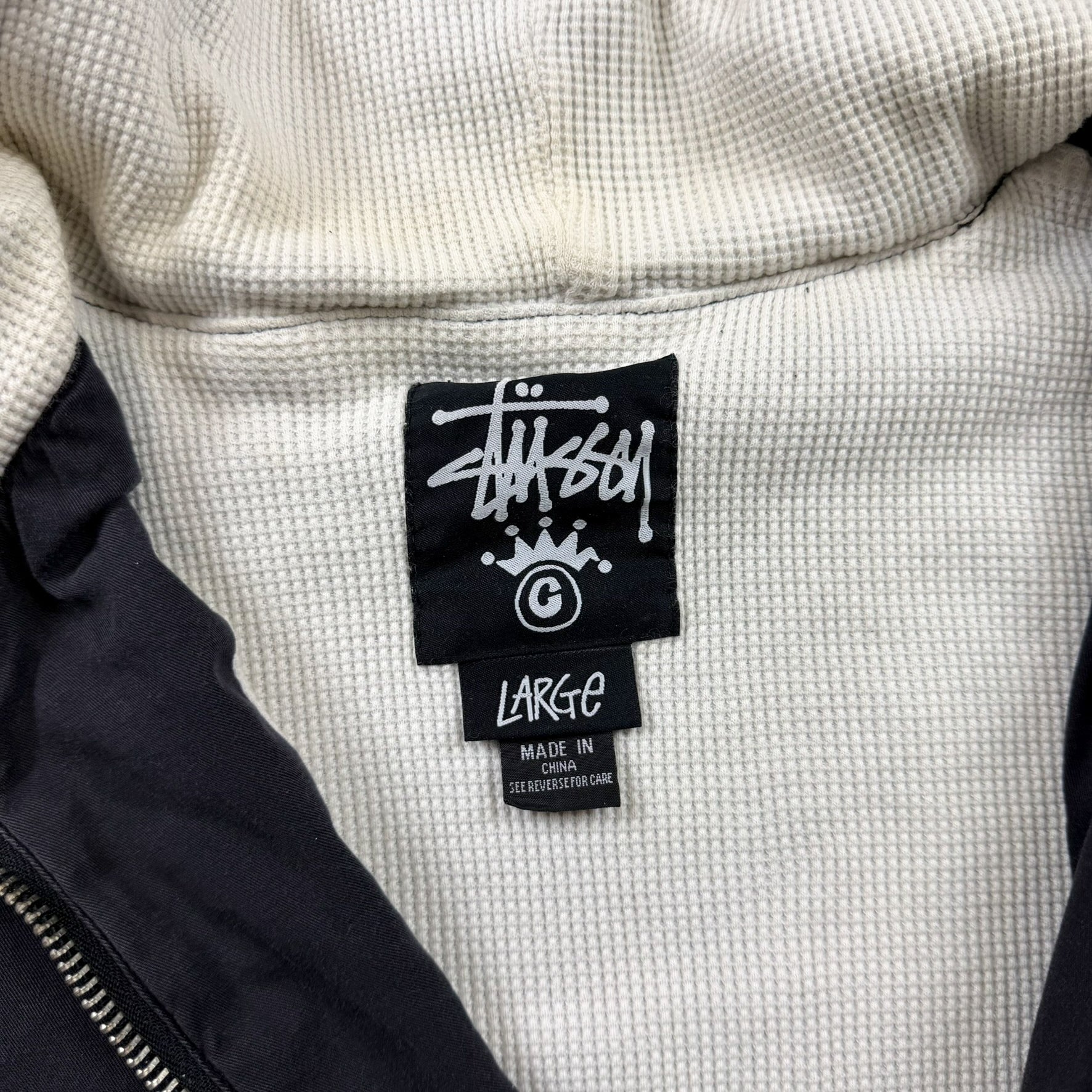 F- Vintage Stussy Zip Up Waffle Lined Lightweight Jacket