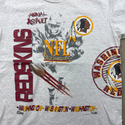 F- Vintage '91 Washington Commanders NFL Jumbo Print Made In USA Single Stitch Tee