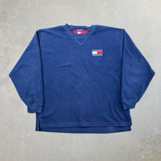 F- Tommy Hilfiger Embroidered Logo Polar Fleece Crewneck