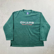 F- Chaps Ralph Lauren Embroidered Text Polar Fleece Crewneck