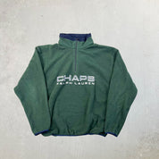 F- Chaps Ralph Lauren Embroidered Text Quarter Zip Polar Fleece