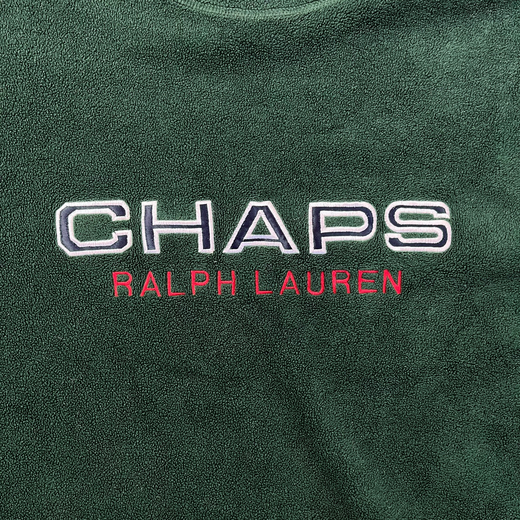 F- Chaps Ralph Lauren Embroidered Text Polar Fleece Crewneck