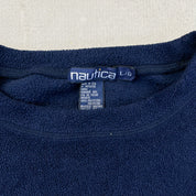 F- Nautica Embroidered Text & Logo Polar Fleece Crewneck