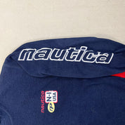 F- Nautica Embroidered Text & Logo Polar Fleece Crewneck