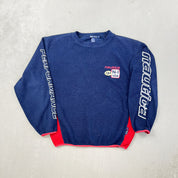 F- Nautica Embroidered Text & Logo Polar Fleece Crewneck