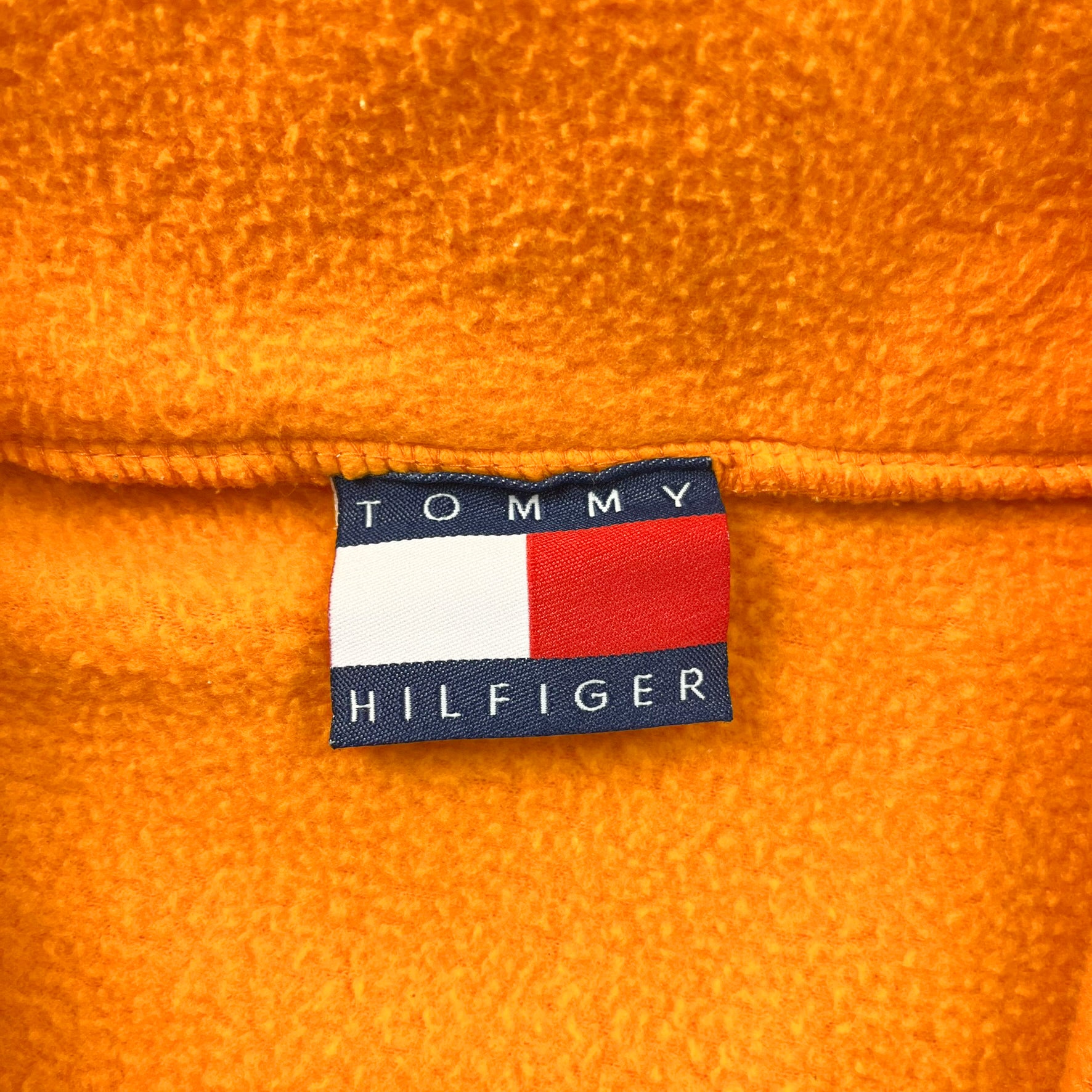 F- Tommy Hilfiger Embroidered Logo Polar Fleece Quarter Zip Crewneck