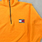 F- Tommy Hilfiger Embroidered Logo Polar Fleece Quarter Zip Crewneck