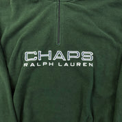 F- Chaps Ralph Lauren Embroidered Text Quarter Zip Polar Fleece