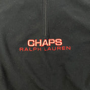 F- Ralph Lauren Chaps Embroidered Text Polar Fleece Quarter Zip Crewneck