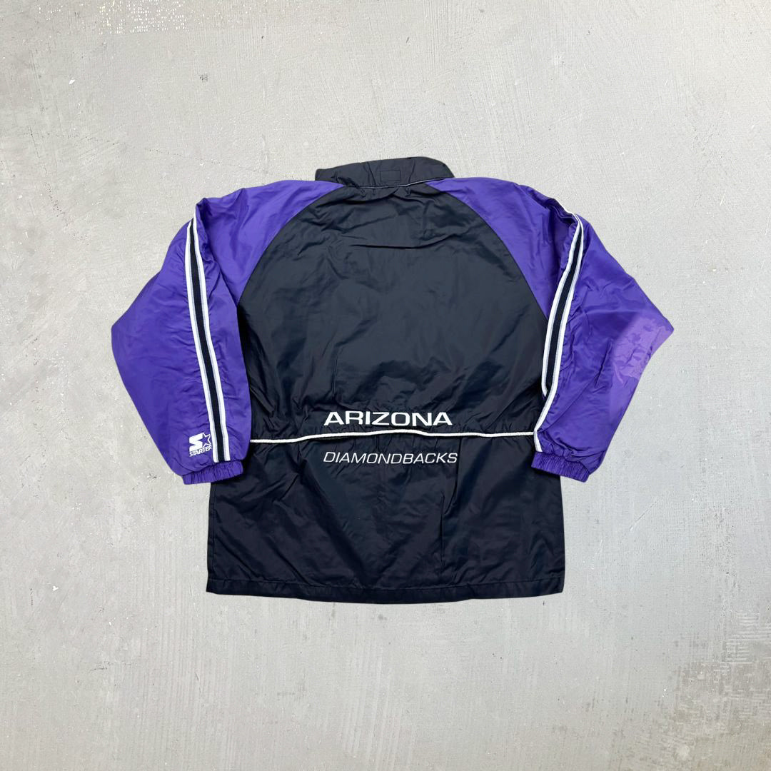 F- Vintage Arizona Diamondbacks MLB Starter Zip Up Windbreaker Jacket