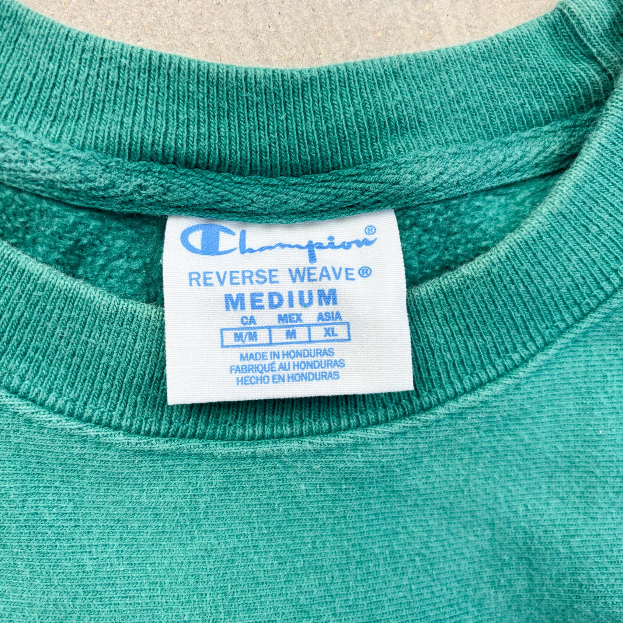 F- Vintage Champion Reverse Weave Green Crewneck