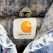 F- Vintage Carhartt JB198 Denim Active Hooded Workwear Jacket