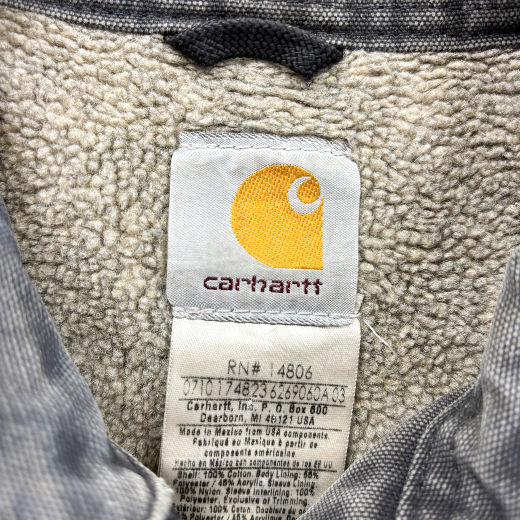 F- Vintage Carhartt C61 BLK Fleece Lined Workwear Jacket